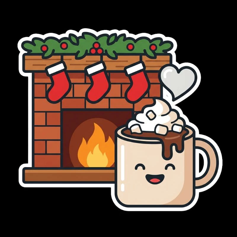 Chocomel chaud près du feu joyeux