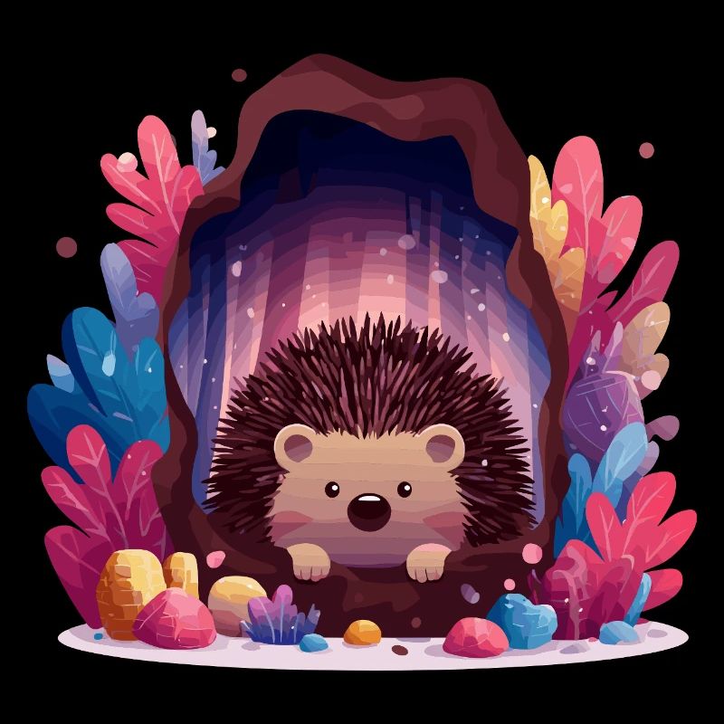 Igel in Kristallhöhle