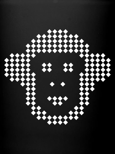 Pixel Monkey Diamant-Emblem