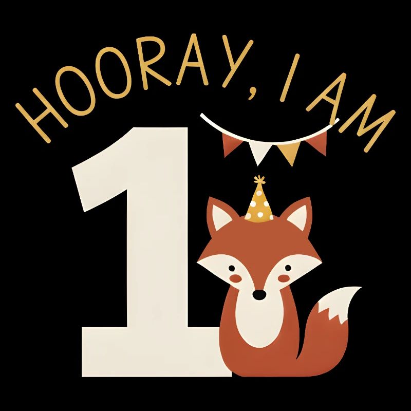 Hurra ich bin 1 Süßer Fuchs Geburtstag
