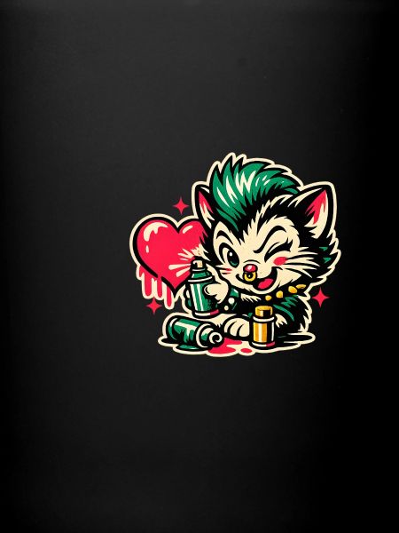 Graffiti de chaton avec cœur