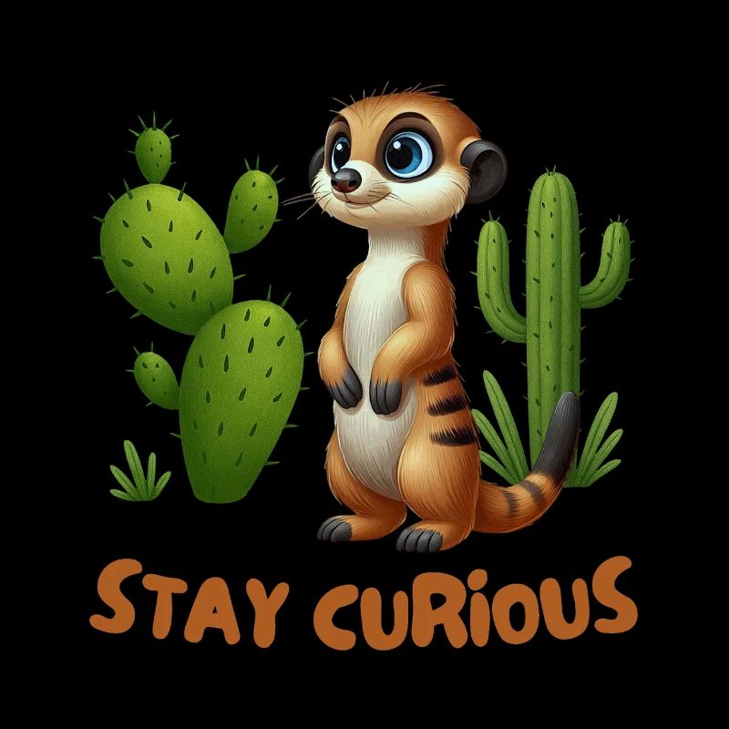 Petit suricate dans le jardin de cactus