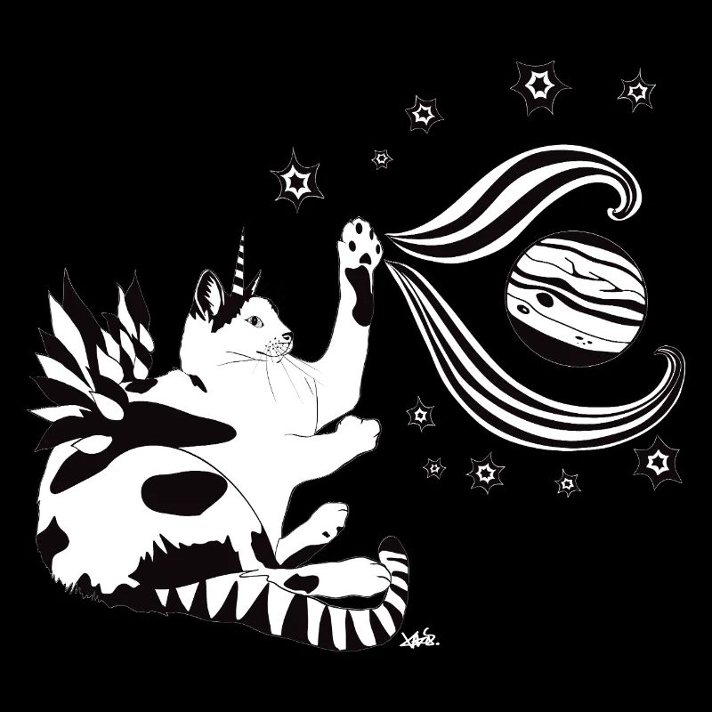Chat de l’espace dans la danse des planètes
