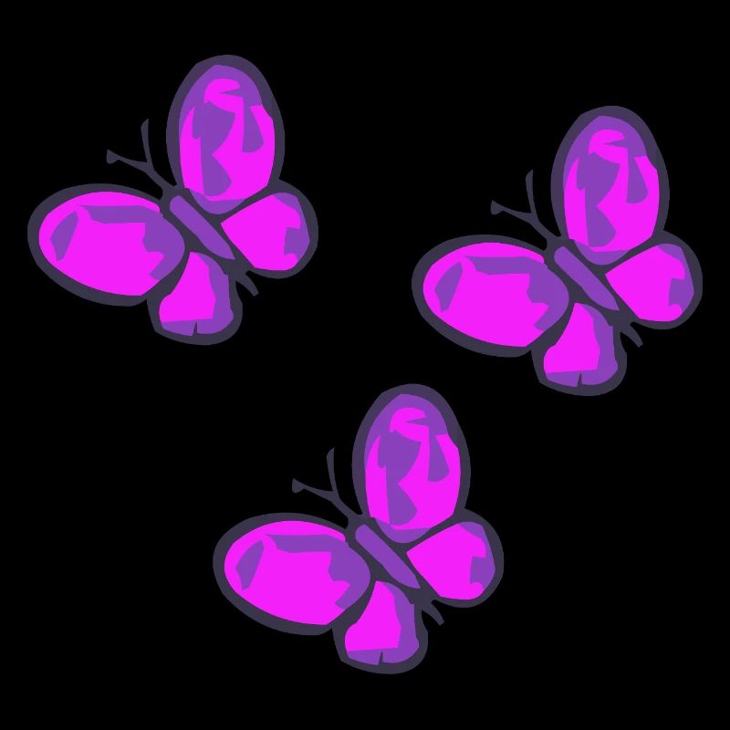 Neon Pink Schmetterlinge Trio