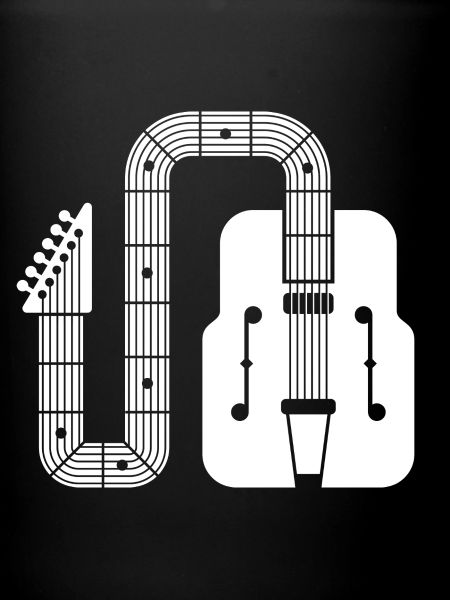 Forme abstraite Guitare rétro