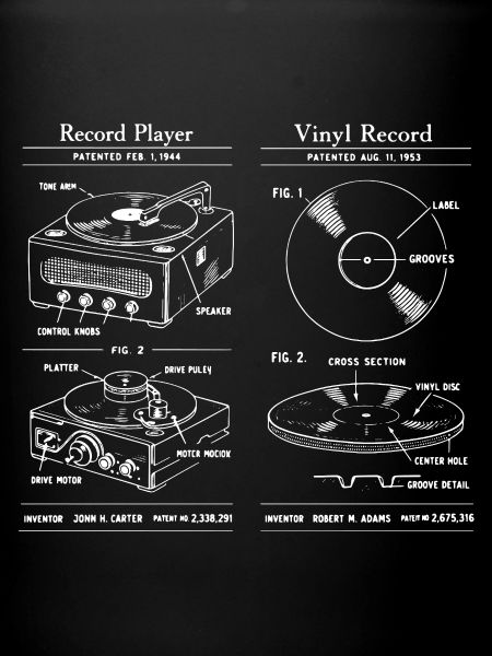 Plan de tourne-disque rétro