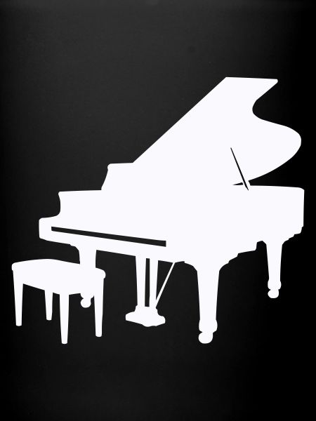 Piano Silhouette Monochrome
