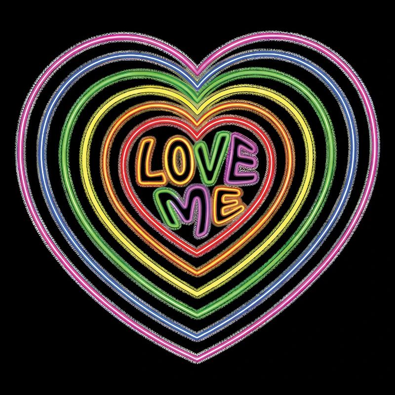 Texte coloré Love Me Shaped Hearts Impression