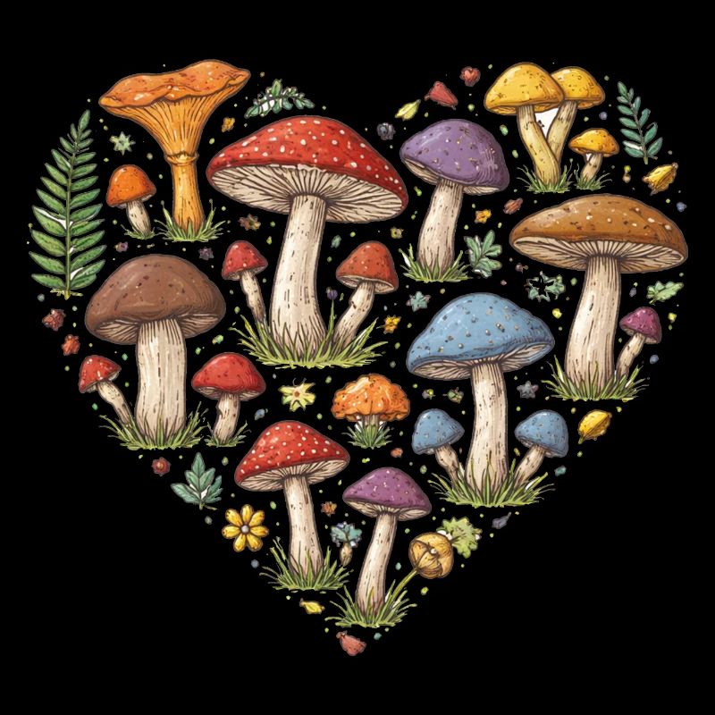 Mosaïque de la forêt du cœur de champignon