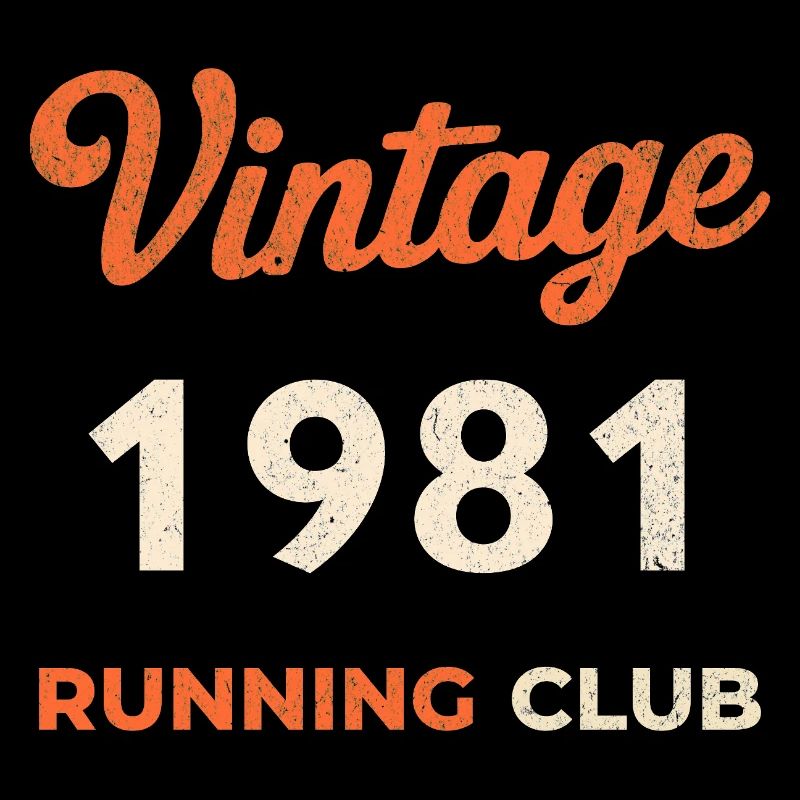 Vintage 1981 Running Club Birthday Gift Idea