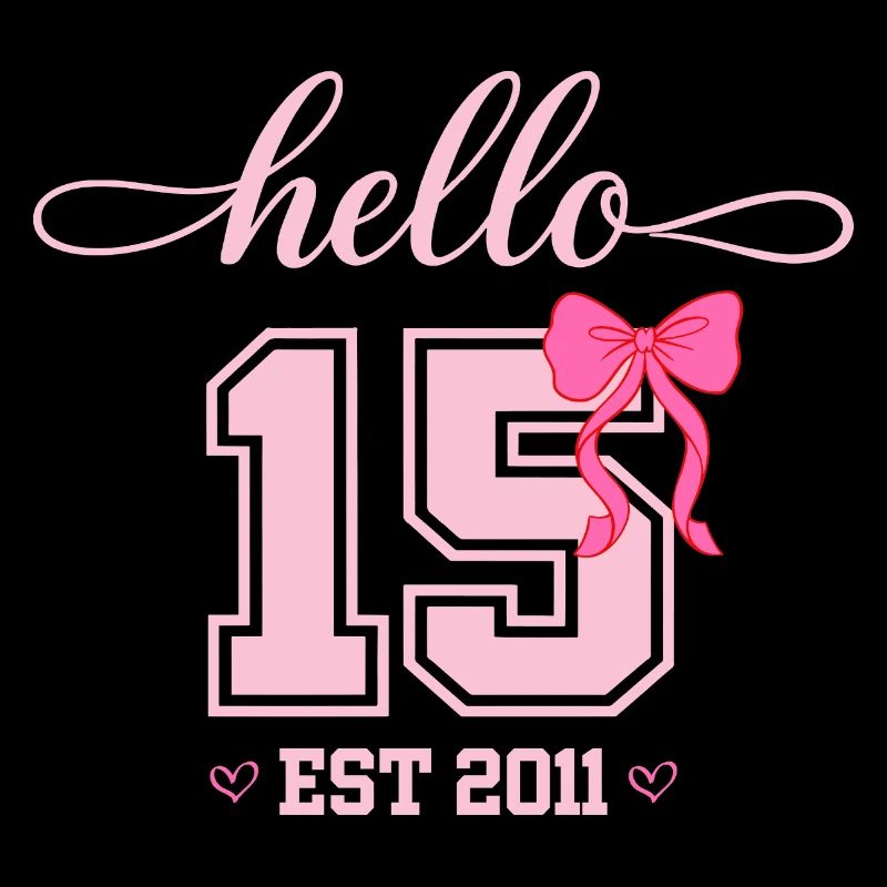Hello 15 Est 2011 Mädchen Geburtstag Design