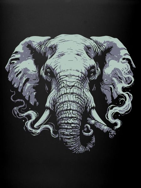 Elefant, der Zigarre rauchend