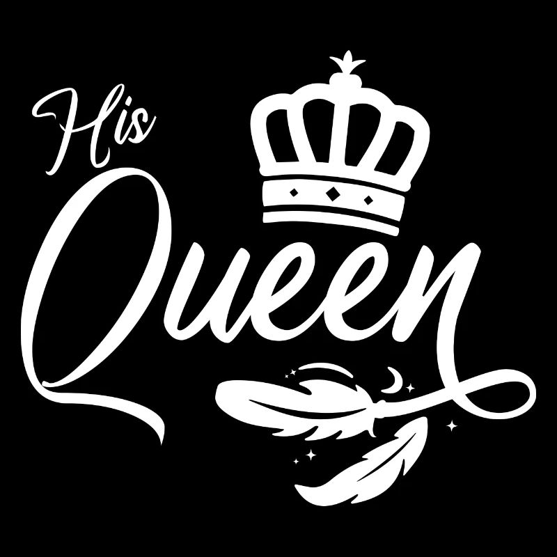 His Queen King Queen En forme de couple blanc