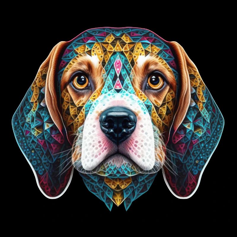 Farbenfrohes Beagle Kopf Artwork