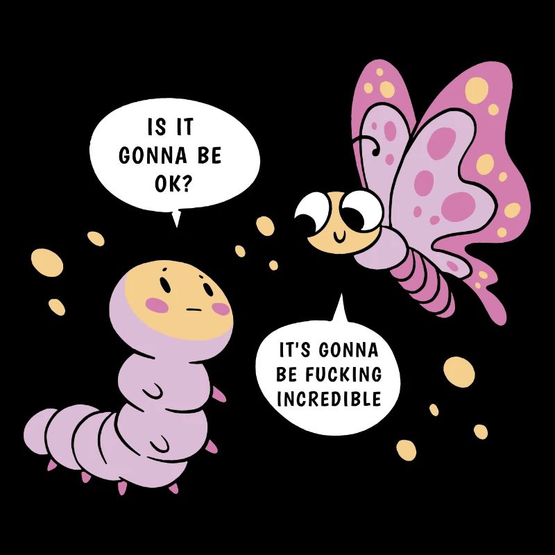 Cute butterfly and caterpillar development