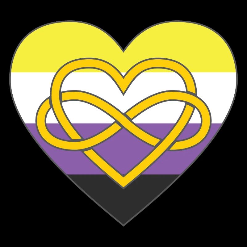 Polyamory Infinity Heart Non-binary Pride