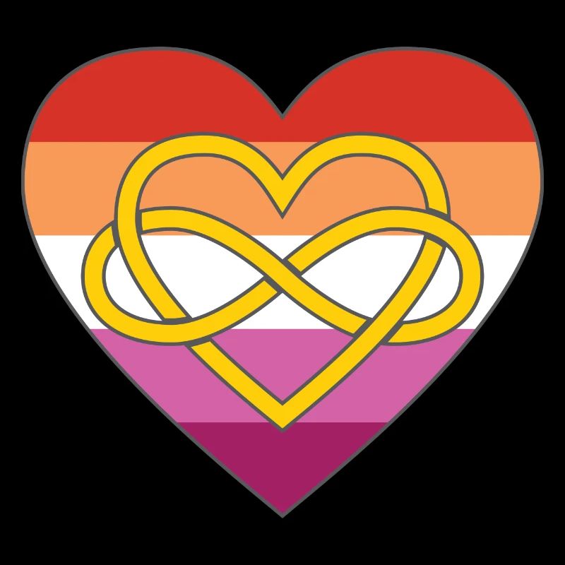Polyamory Infinity Heart Lesbian Pride