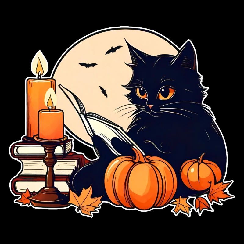 Chat noir d'humeur Halloween