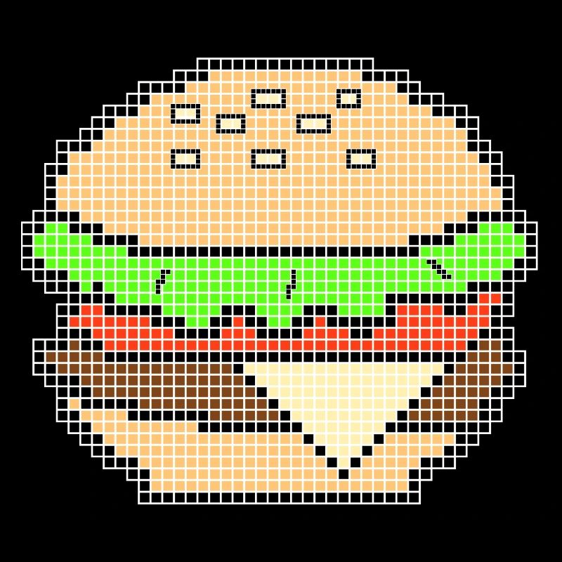 Pixel Art Cheeseburger Design