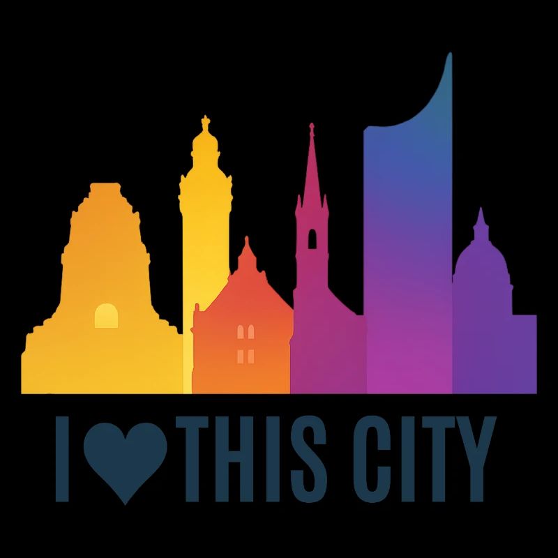 Herzstadt Skyline Gradient