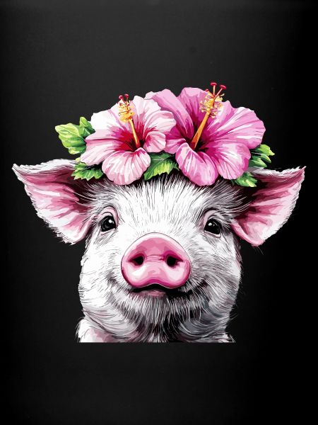 Cochon à couronne d’hibiscus