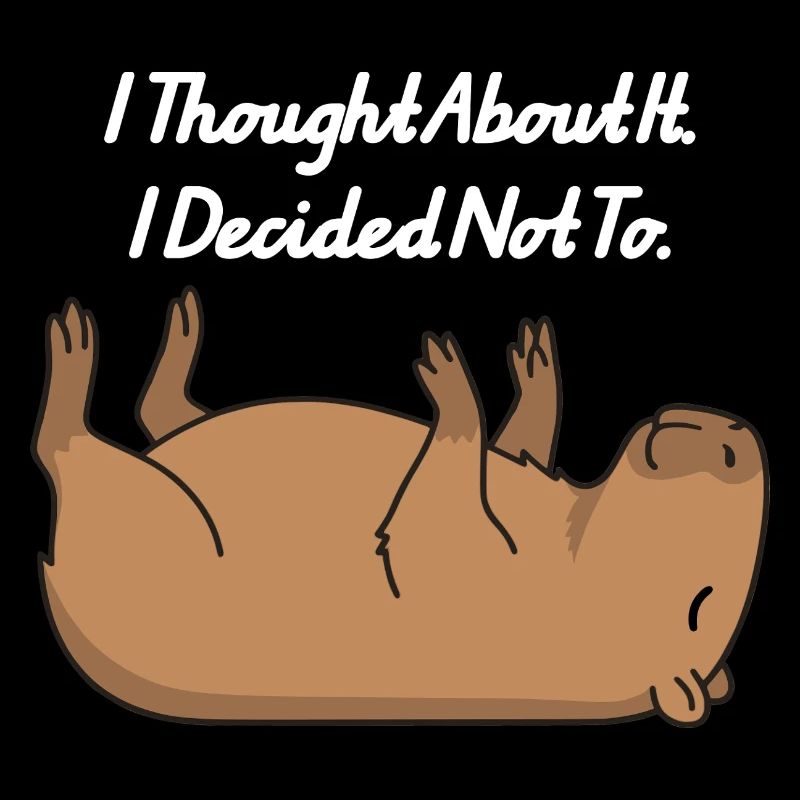 Capybara Allongé Humour Procrastination Paresse