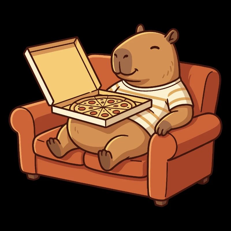 Canapé Capybara Pizza Animal Cozy Design