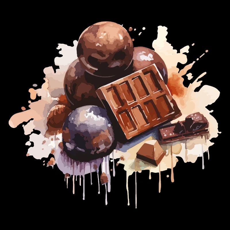 Art aquarelle au chocolat