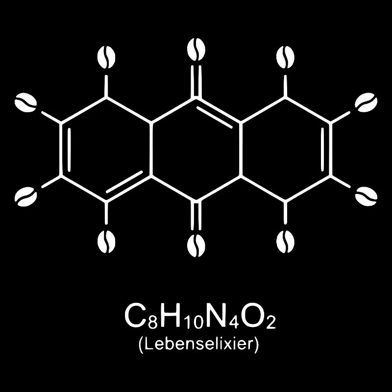Estampe artistique de molécules de caféine