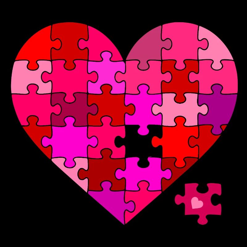 Herz Puzzle Farbexplosion