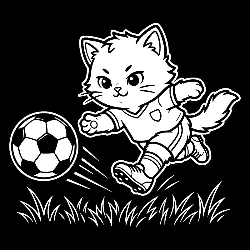 Fußball Kawaii Katze