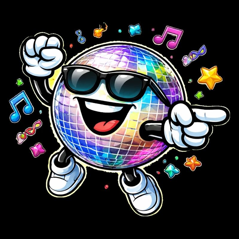 Rainbow Disco Ball Tanzparty