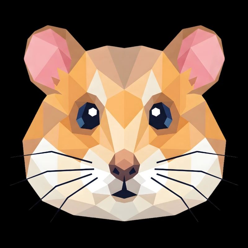 Niedliche geometrische Hamster-Low-Poly-Kunst