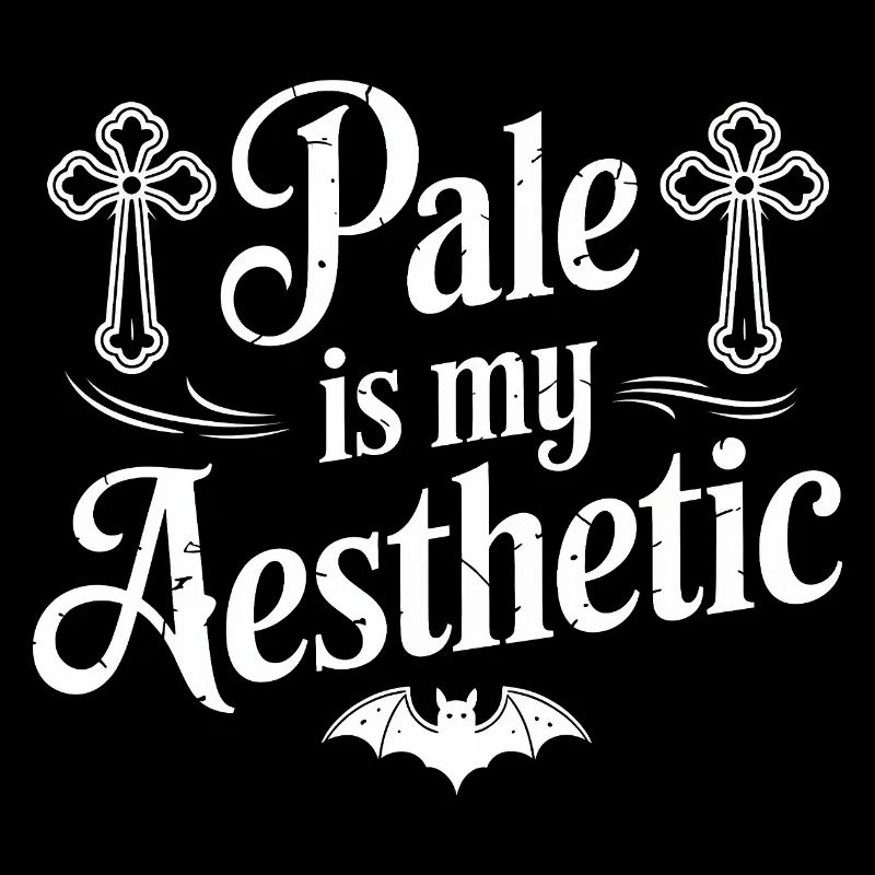 Pale Aesthetic Gothic Bat Typography