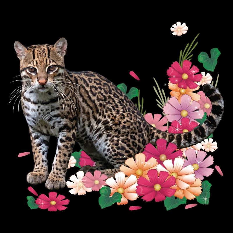 Floraler Leopard mit Blüten