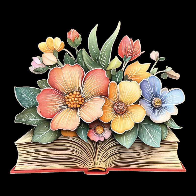 Buch mit Blumen