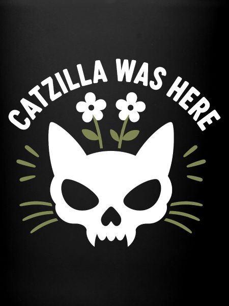 Crâne CatZilla avec des fleurs