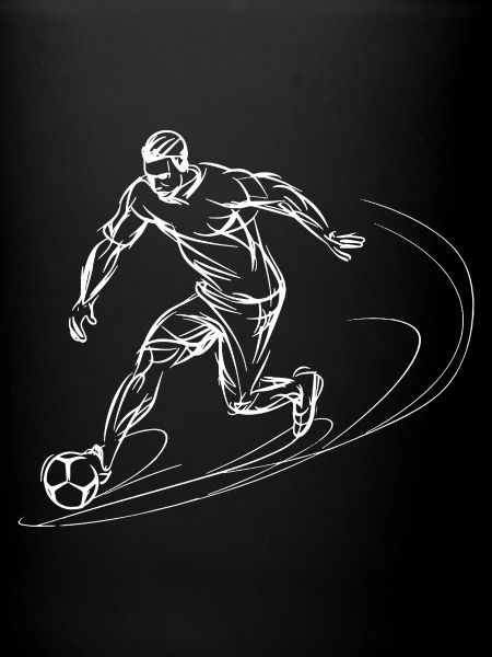Soccer Player Line Art