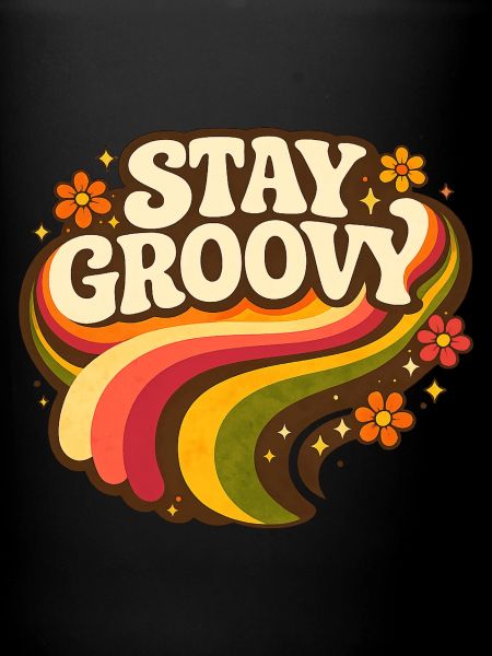 Stay Groovy Retro Rainbow