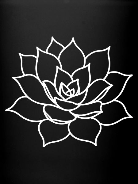 Succulent Rosette Line Art