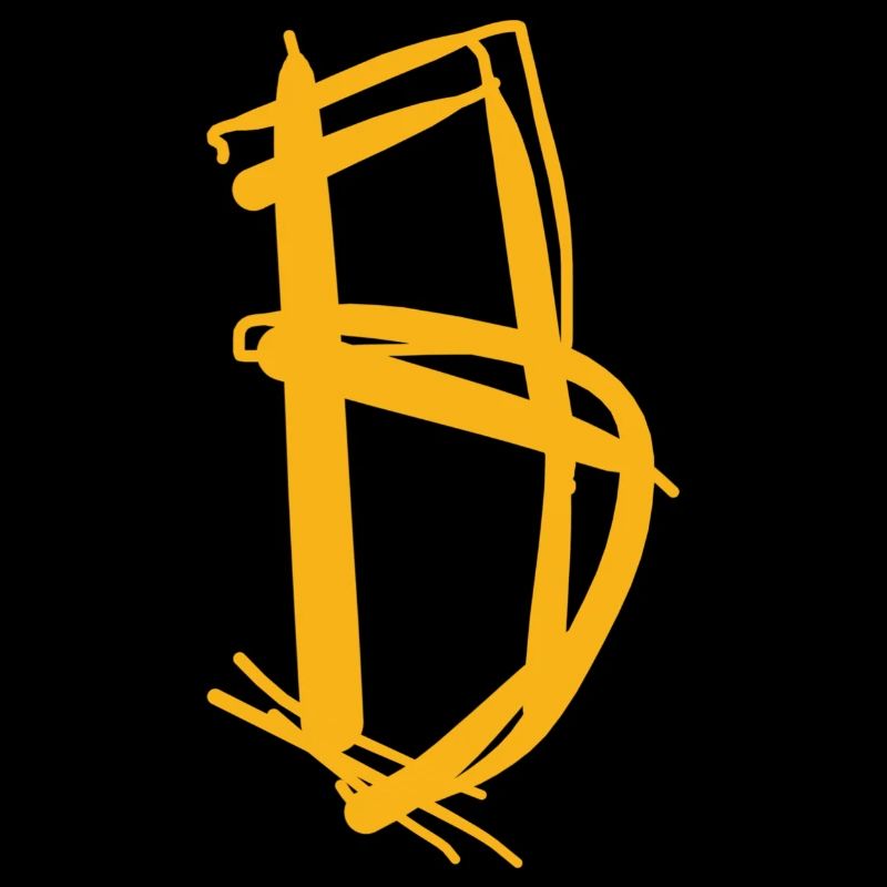 Orange B en écriture abstraite