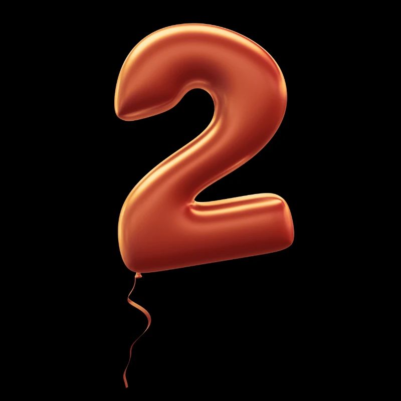 Numéro 2 comme ballon: anniversaire, anniversaire, gagnant