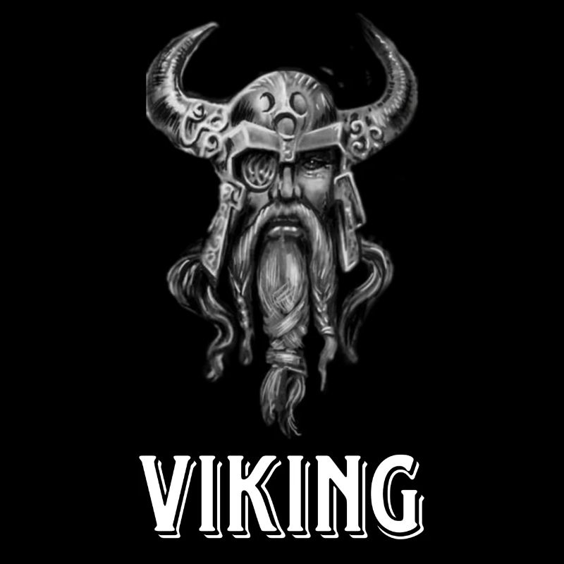 Wikinger mit Bart und Helm