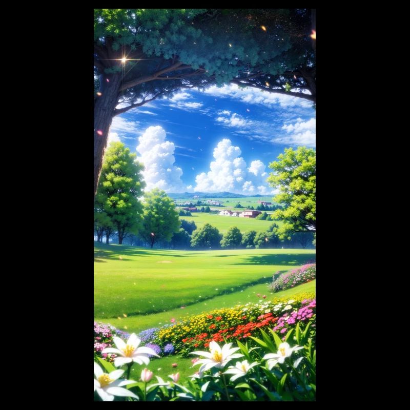 Landschaft mit 4 Bereichen, Generative KI