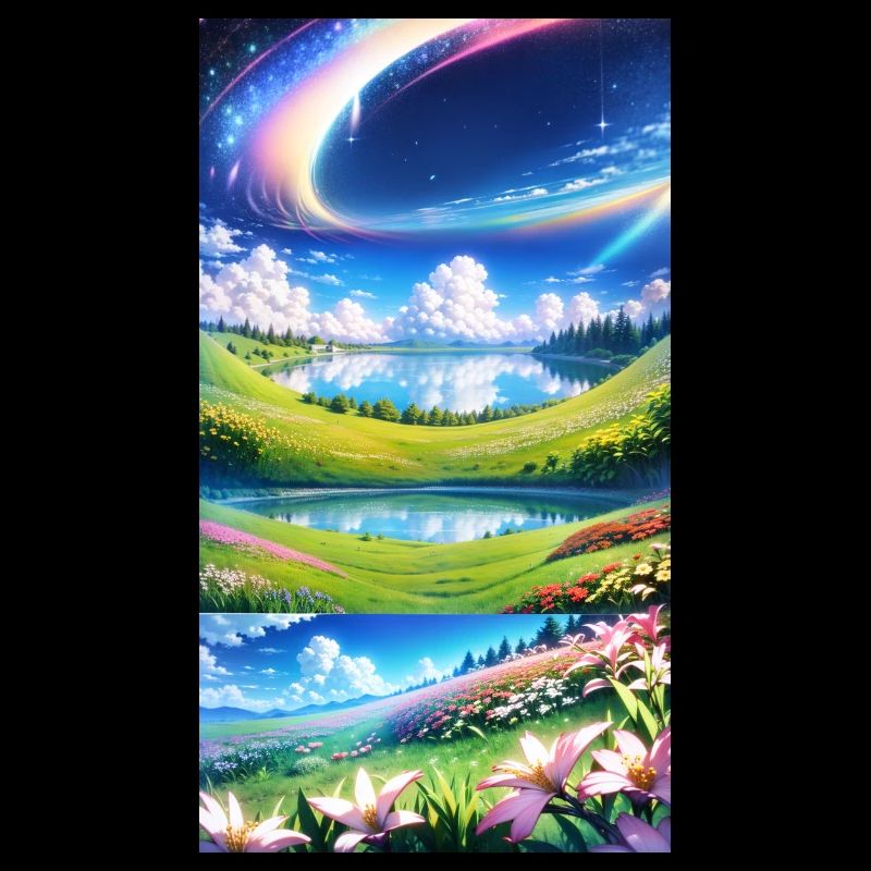 Landschaft mit 4 Bereichen