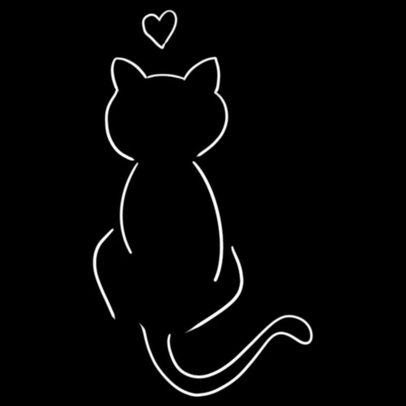 tiny cat with heart white