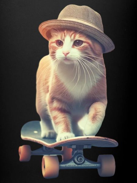 Chat Hipster Skateur