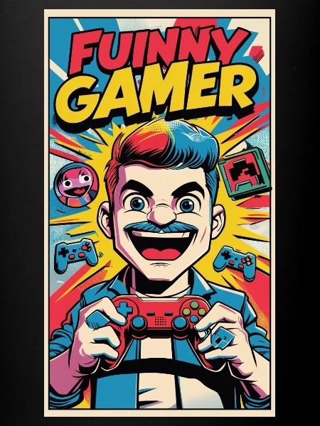 Funny Gamer Cartoon Design
