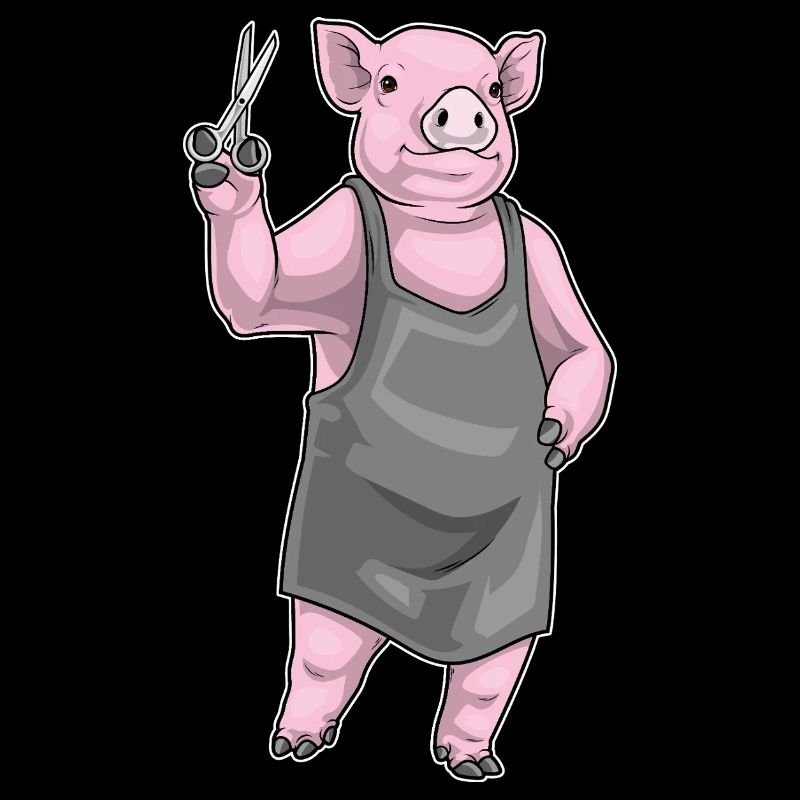 Schwein Friseur Schere