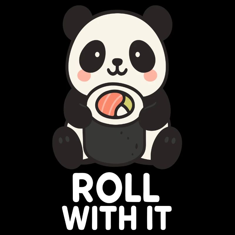 Panda mignon avec motif sushi